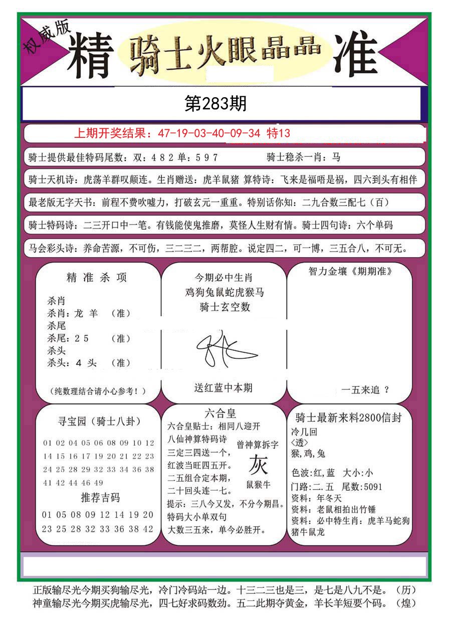 2024283期骑士火眼晶晶（正）