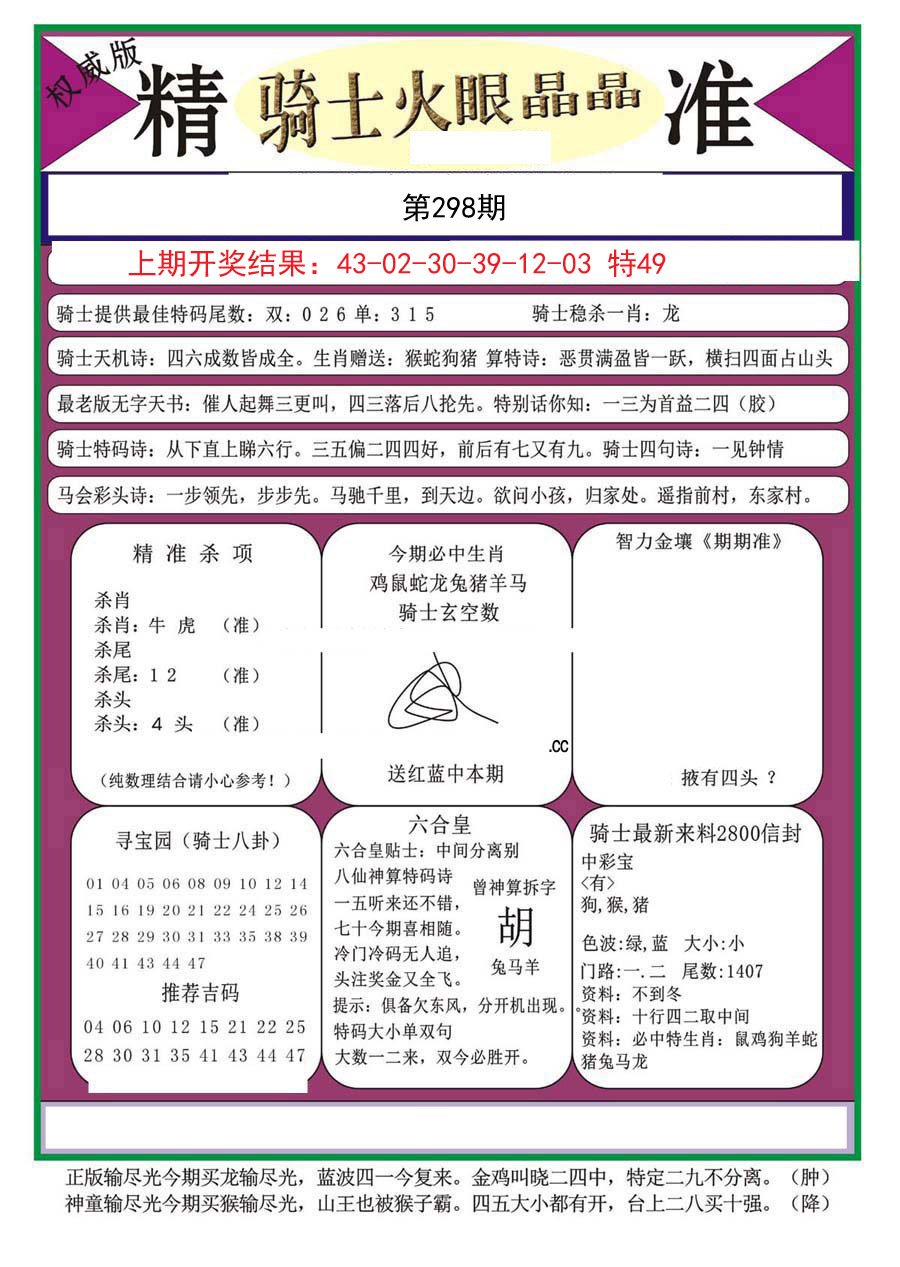 2024298期骑士火眼晶晶（正）