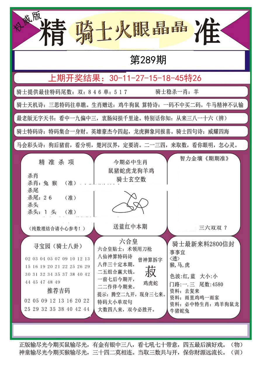 2024289期骑士火眼晶晶（正）