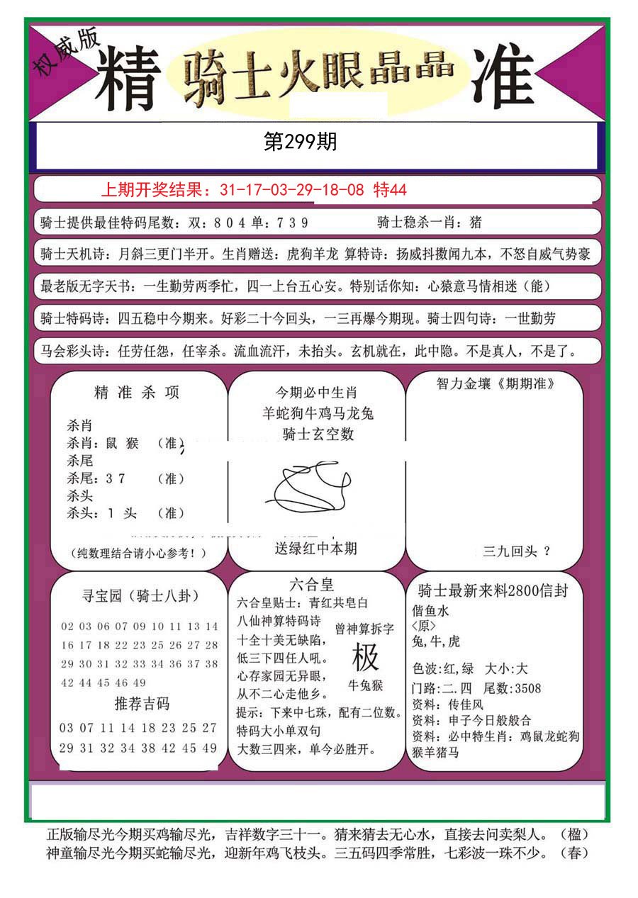 2024299期骑士火眼晶晶（正）