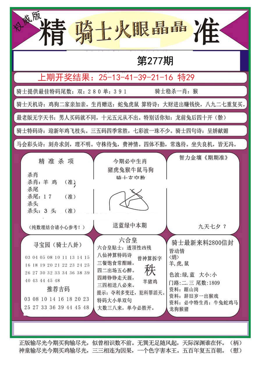 2024277期骑士火眼晶晶（正）