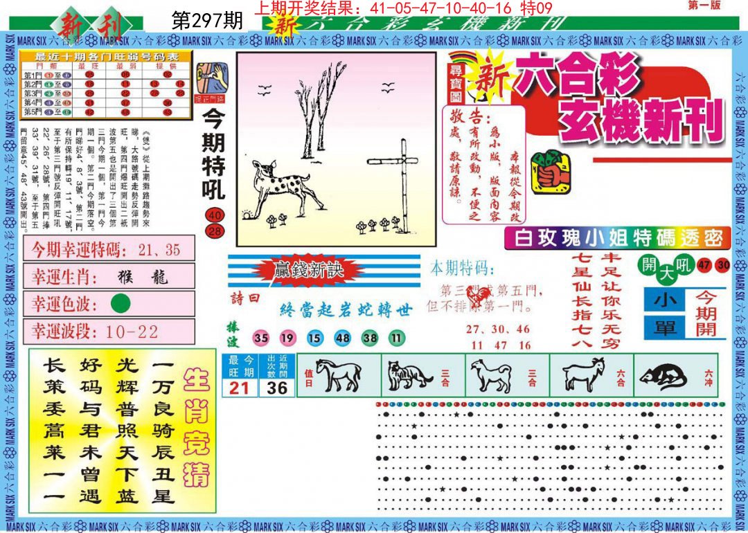 2024297期新六合彩特码新刊A
