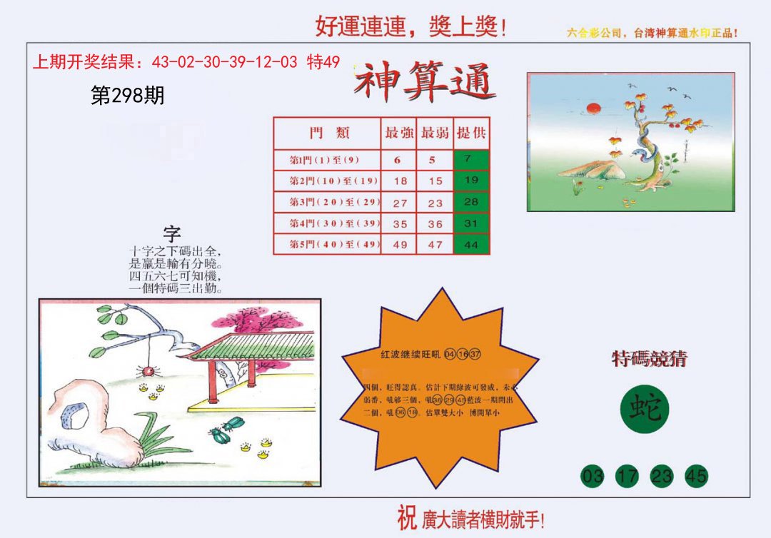 2024298期4-台湾神算
