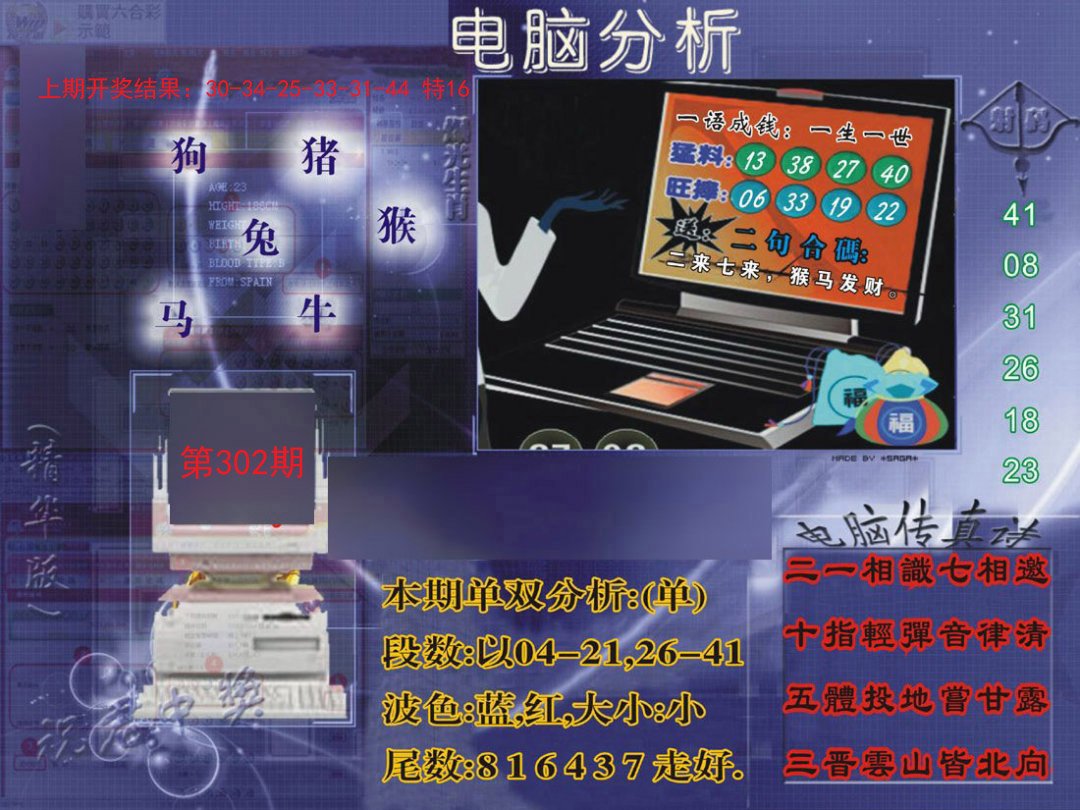 2024302期正版电脑分析贴士報