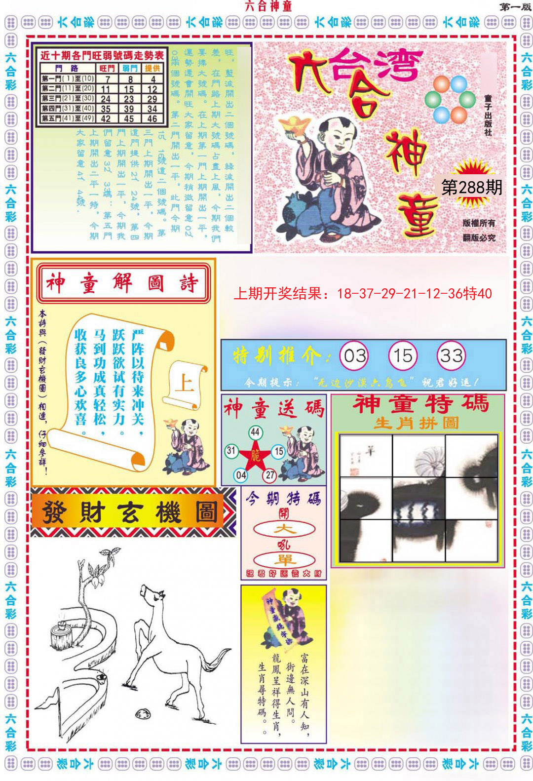 2024288期六合神童A
