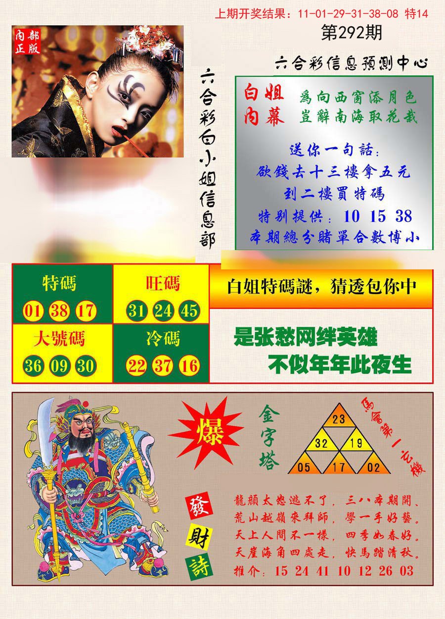 2024292期港彩内幕报