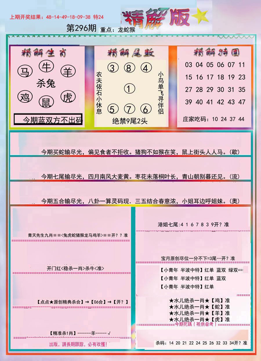 2024296期精解版