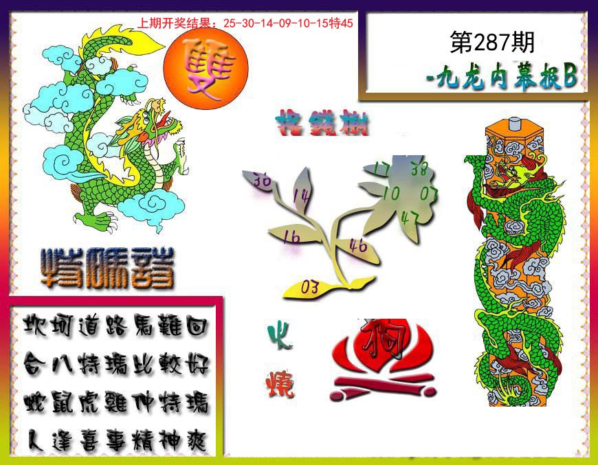 2024287期九龙内幕特肖图a