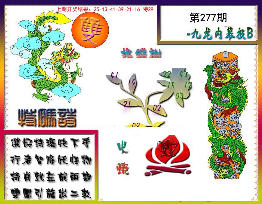 2024277期九龙内幕特肖图a