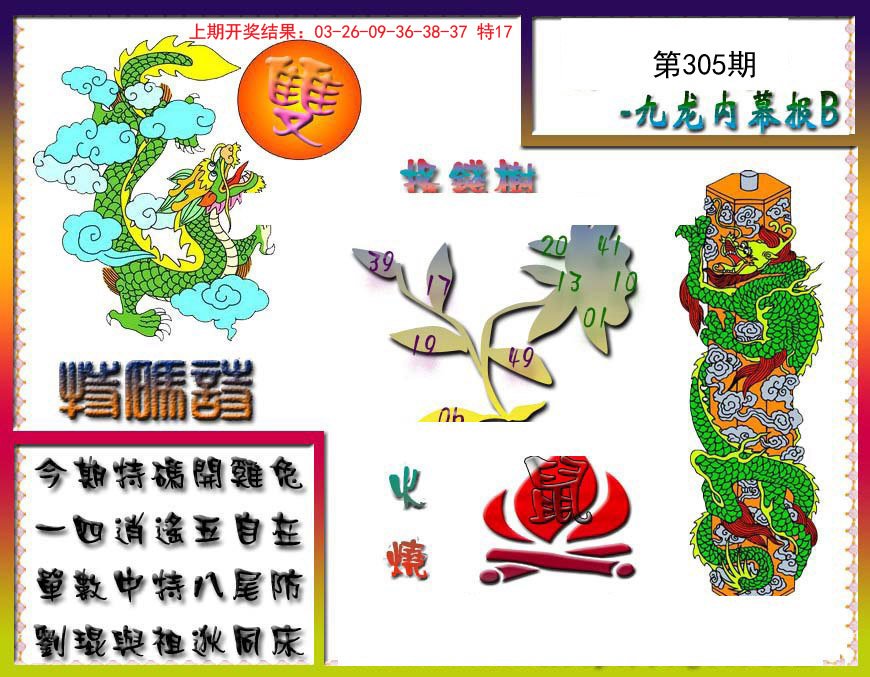 2024305期九龙内幕特肖图a