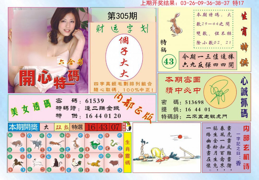 2024305期开心特码