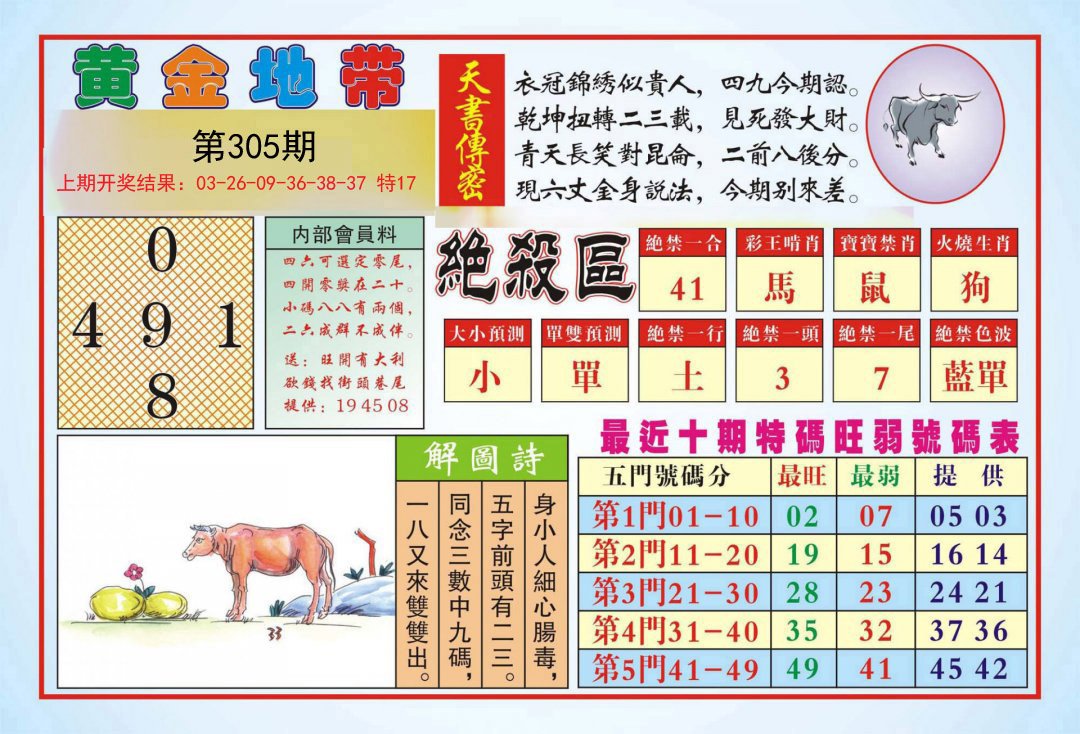 2024305期黄金地带