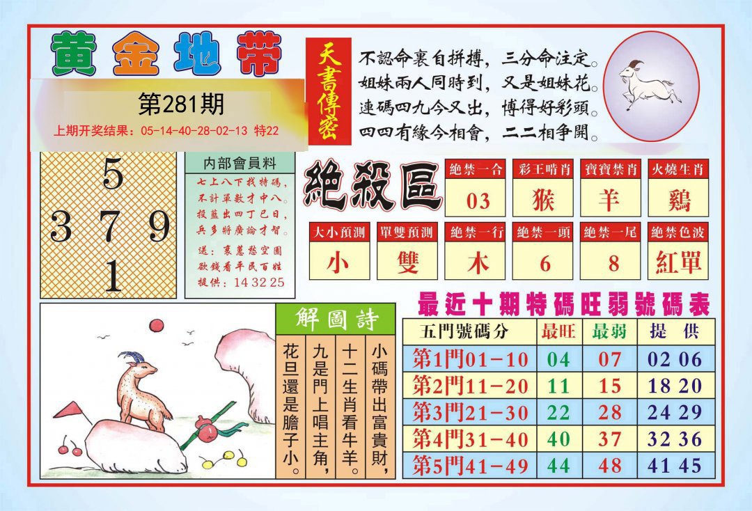 2024281期黄金地带