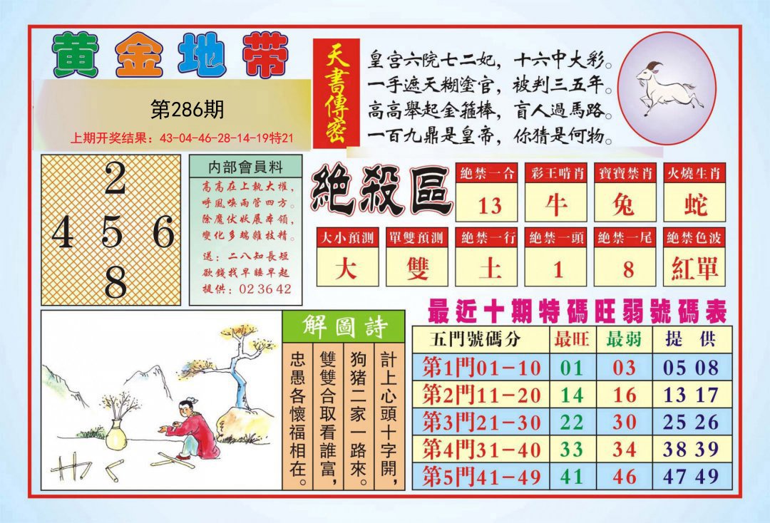 2024286期黄金地带