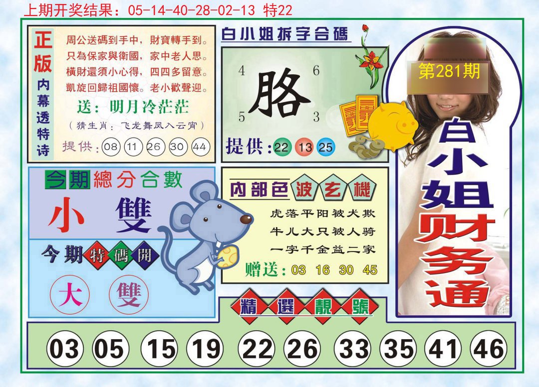 2024281期白小姐财务通