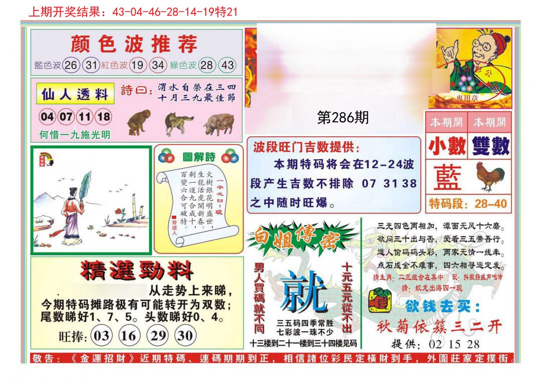2024286期金运招财