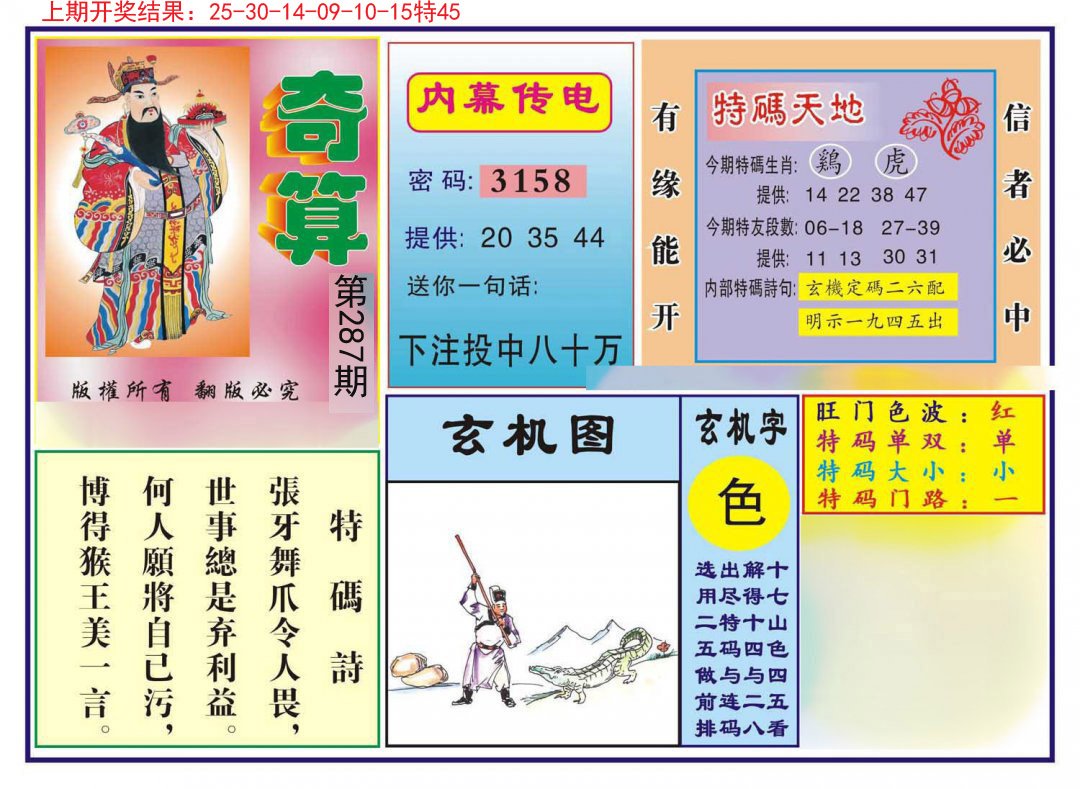 2024287期奇算