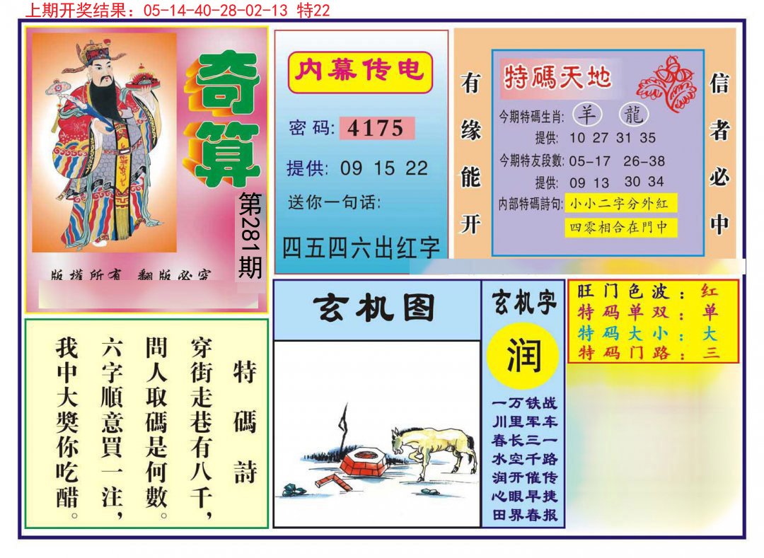2024281期奇算