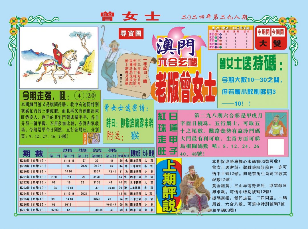 2024298期老版曾女士A