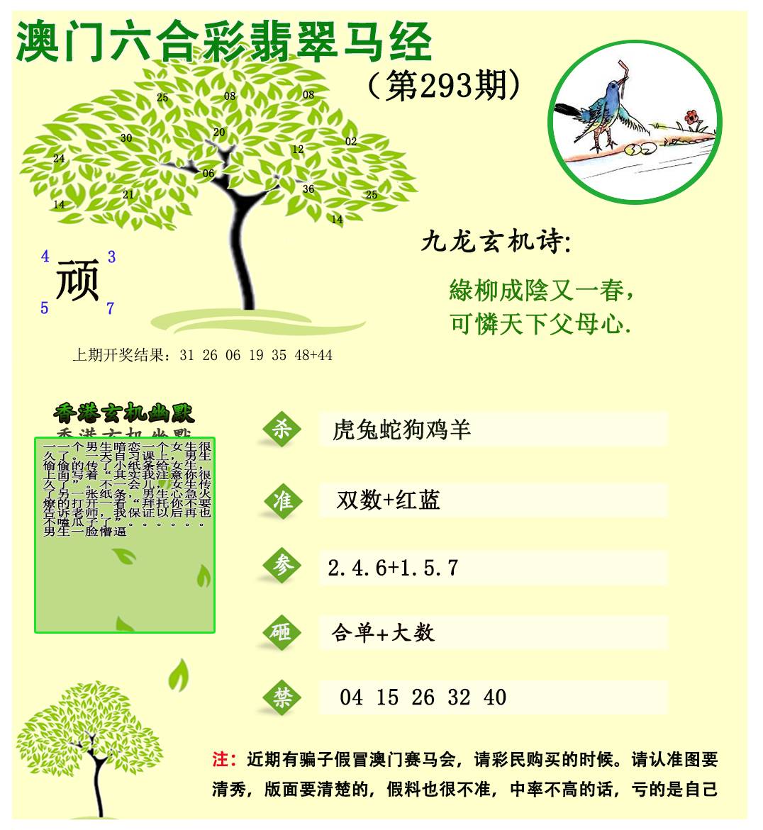 2024293期翡翠马经