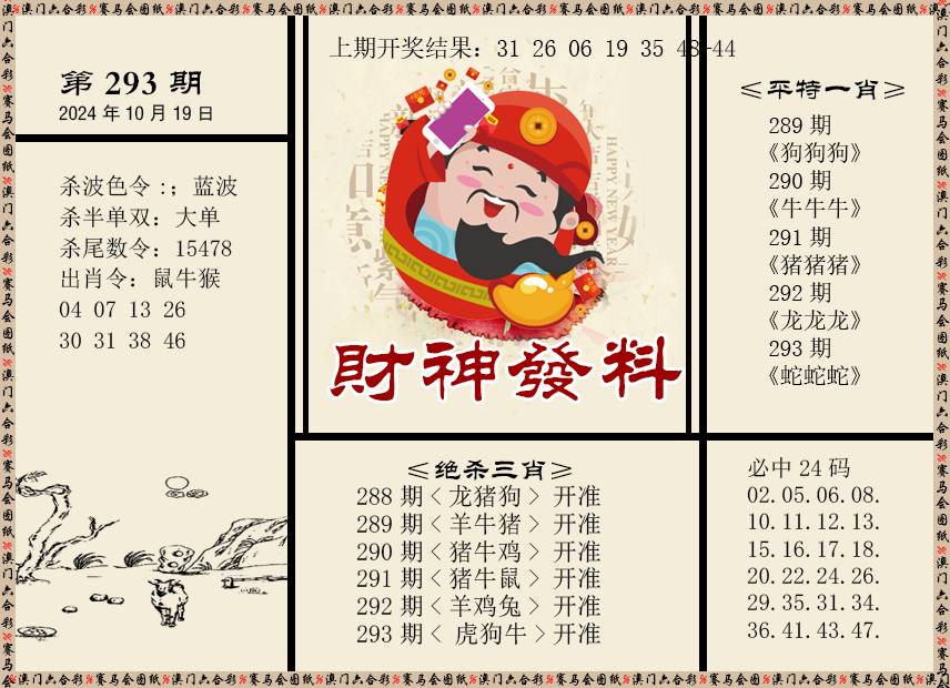 2024293期财神发料