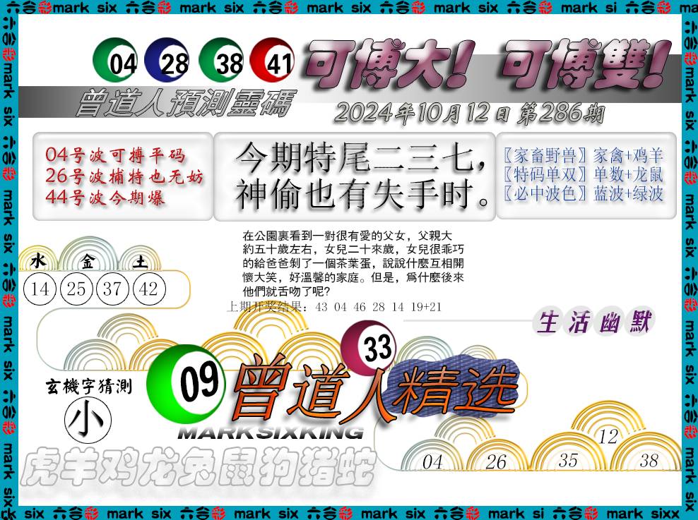 2024286期曾道人精选