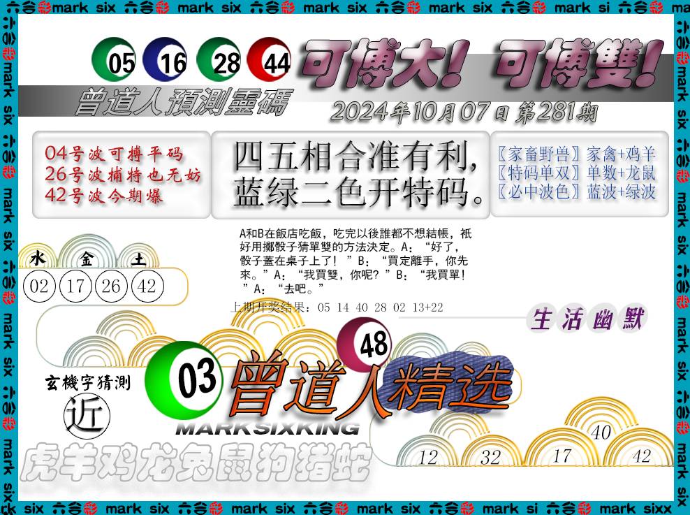 2024281期曾道人精选
