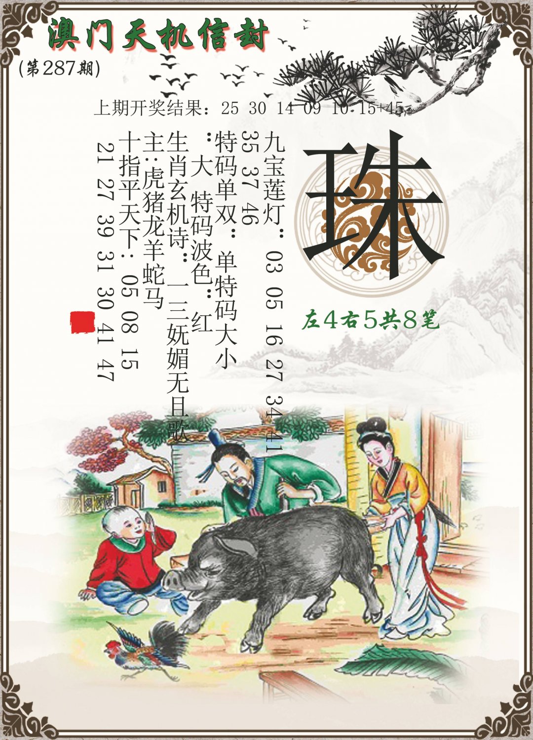 2024287期天机信封