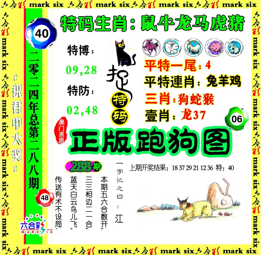 2024288期正版跑狗图