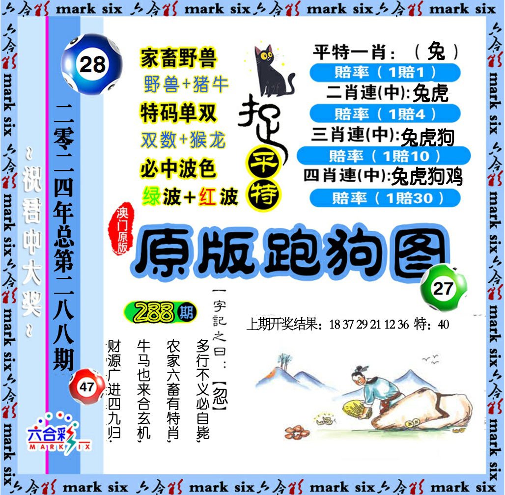 2024288期原版跑狗图