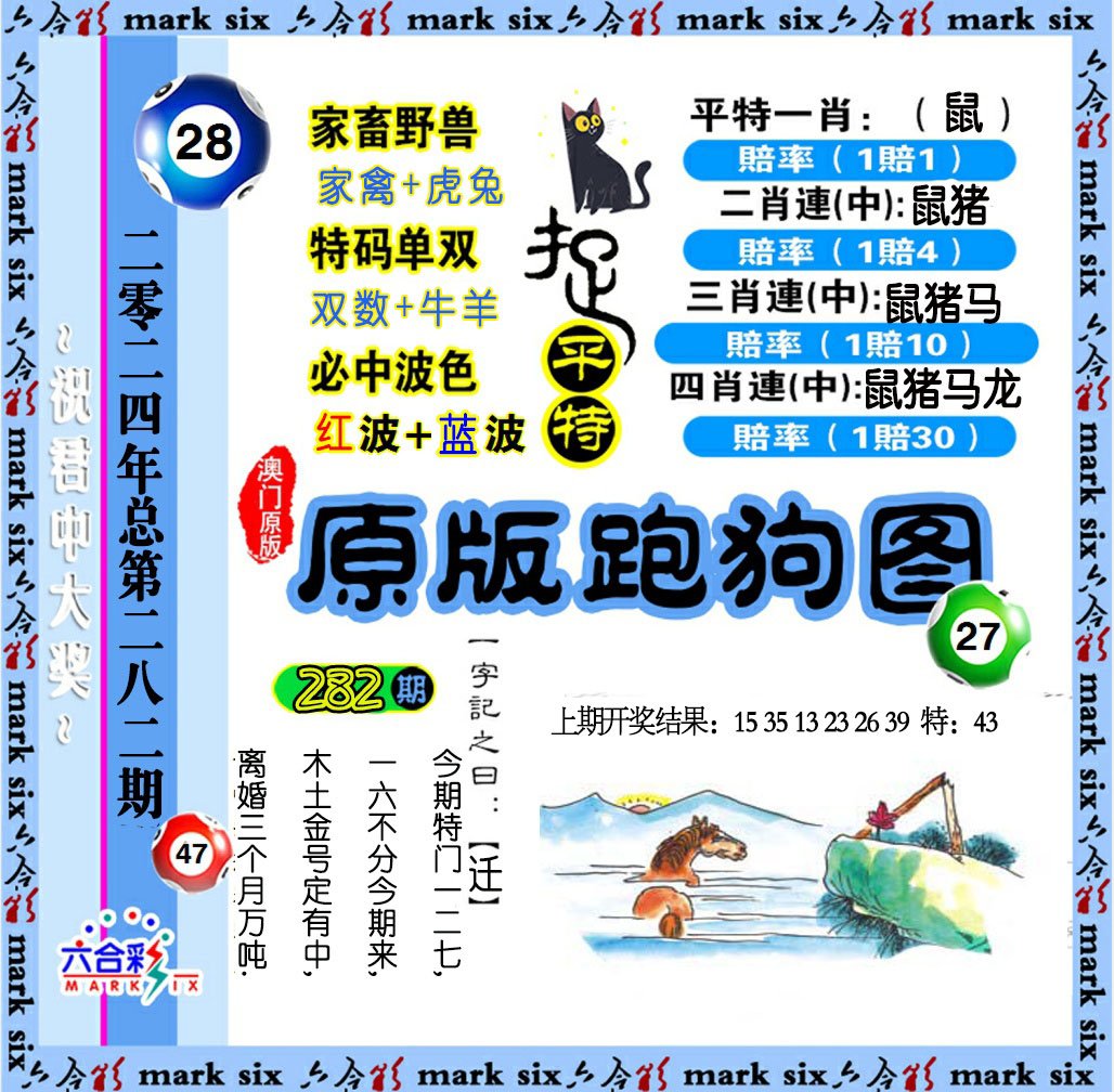 2024282期原版跑狗图
