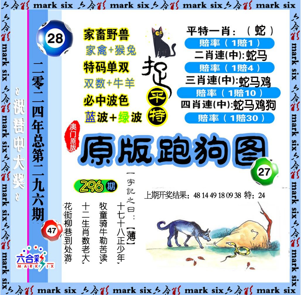 2024296期原版跑狗图