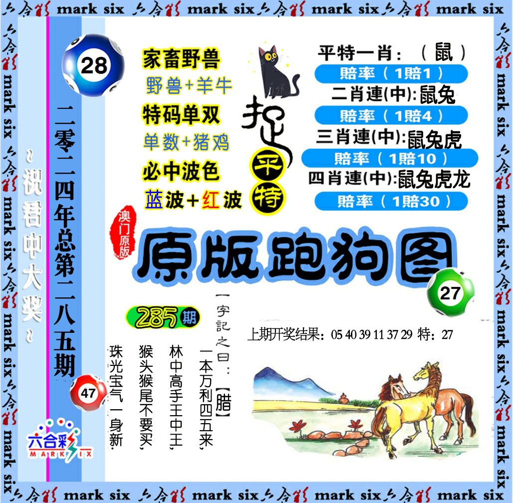 2024285期原版跑狗图
