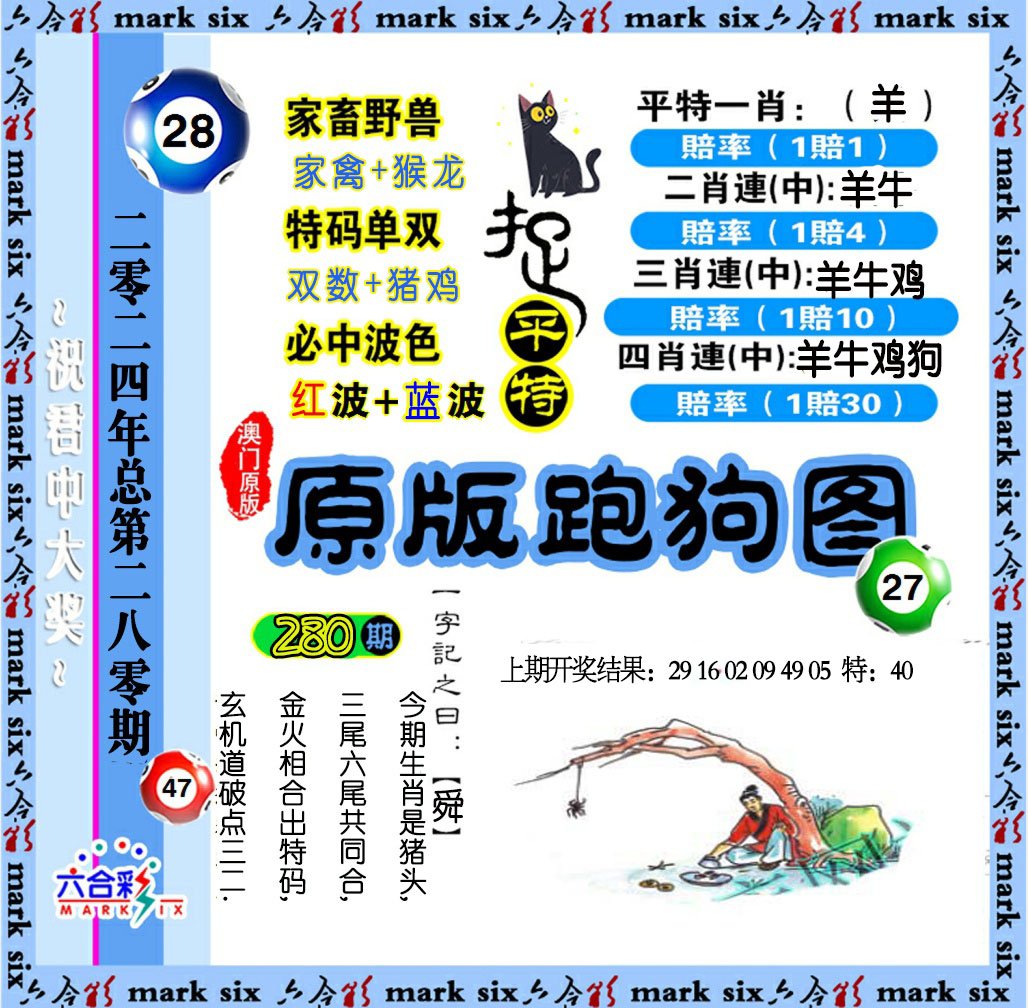 2024280期原版跑狗图