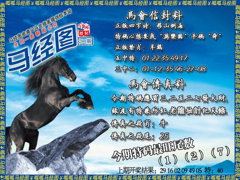 2024280期马经8