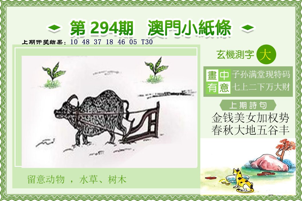 2024294期澳门小纸条
