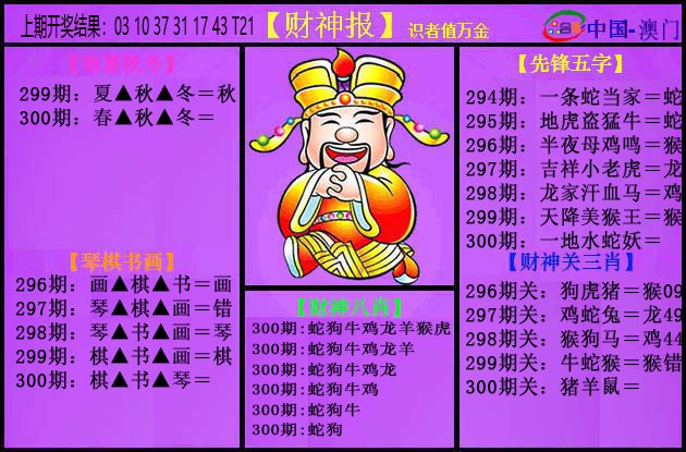 2024300期紫财神