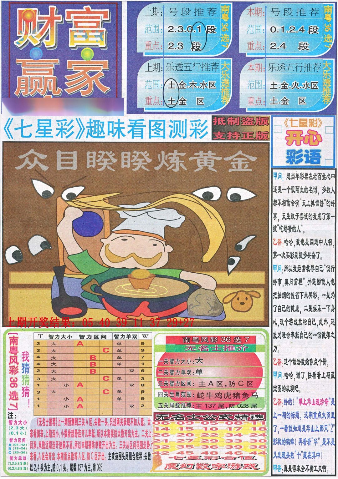 2024285期财富赢家（七星彩）