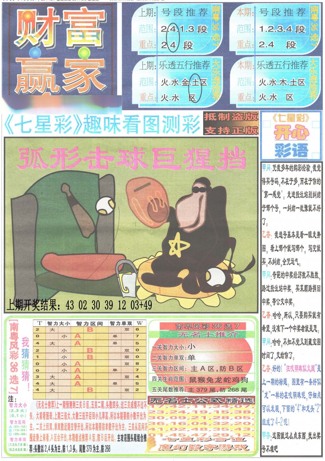 2024298期财富赢家（七星彩）