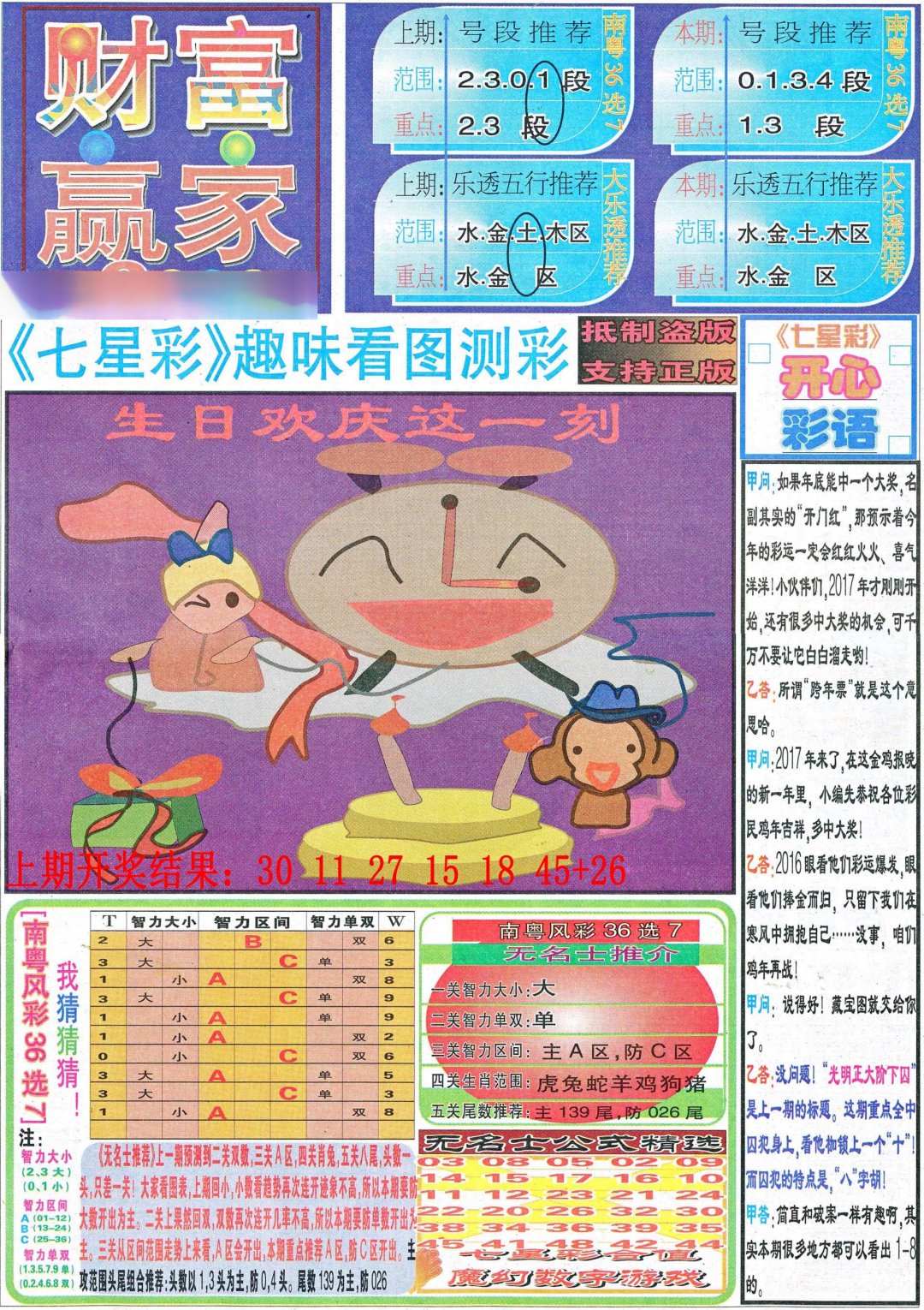 2024289期财富赢家（七星彩）