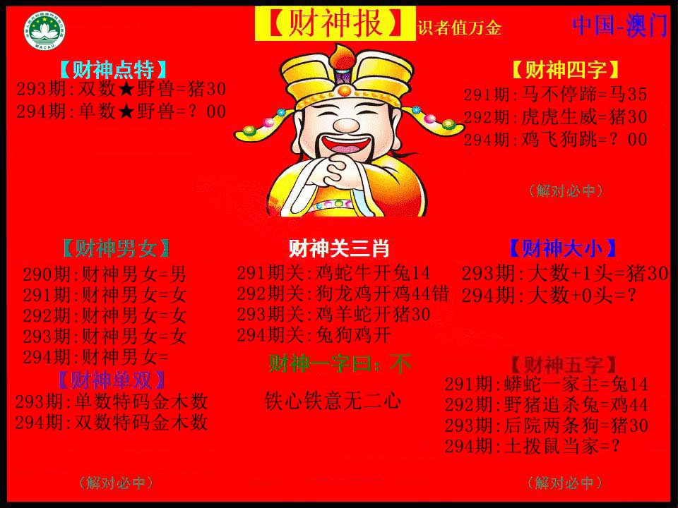 2024294期红财神