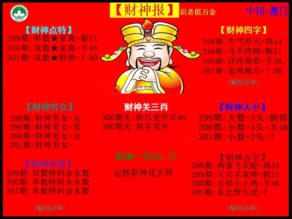 2024301期红财神