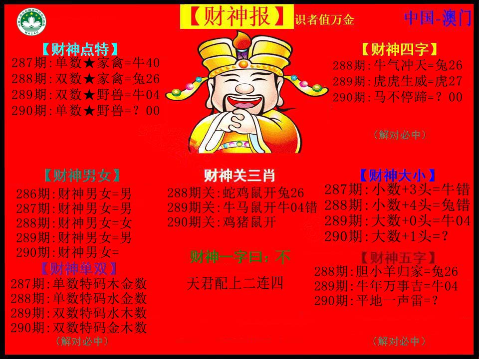 2024290期红财神