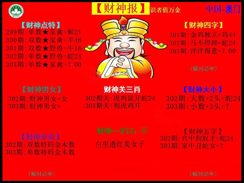 2024303期红财神
