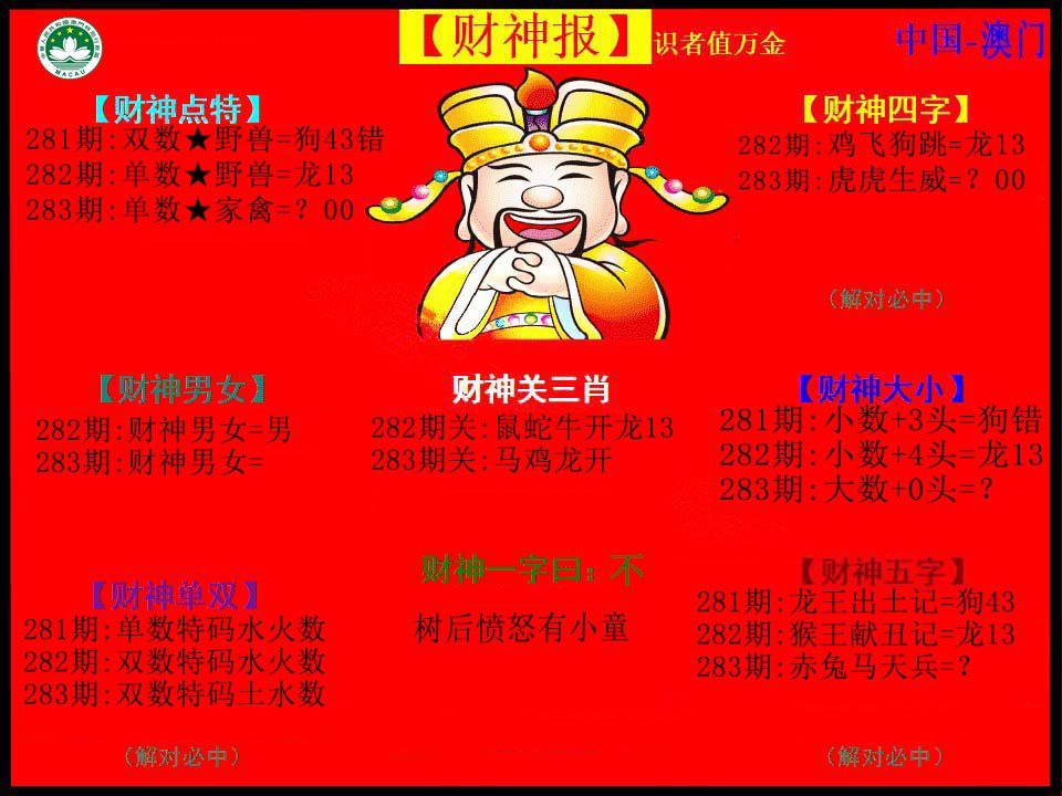 2024283期红财神