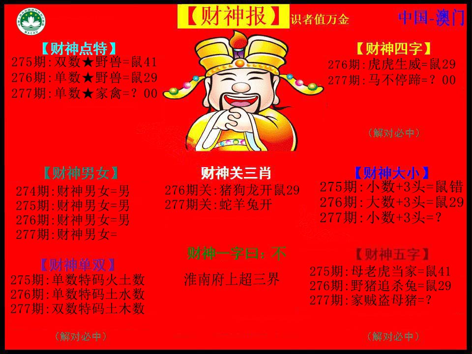 2024277期红财神