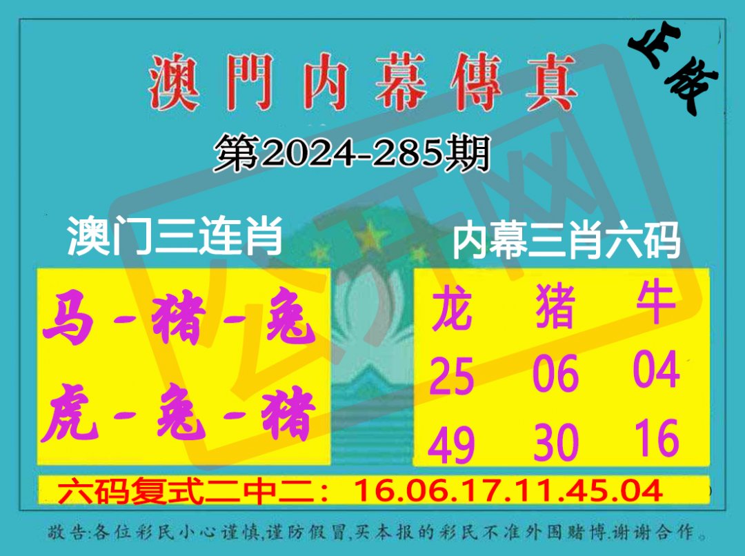 2024285期内幕传真三肖版