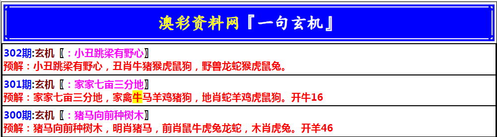 2024302期澳门一句玄机