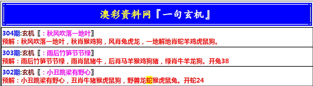 2024304期澳门一句玄机