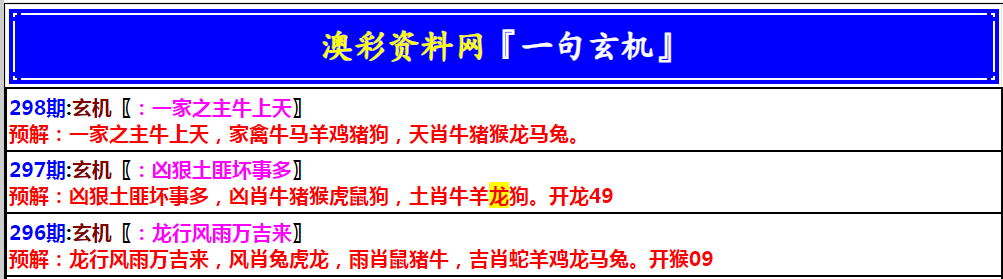 2024298期澳门一句玄机